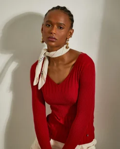 Camisola de malha canelada