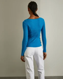 Camisola de malha canelada