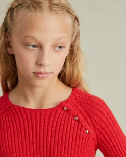 Camisola de malha canelada