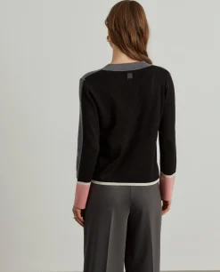 Camisola de malha color block