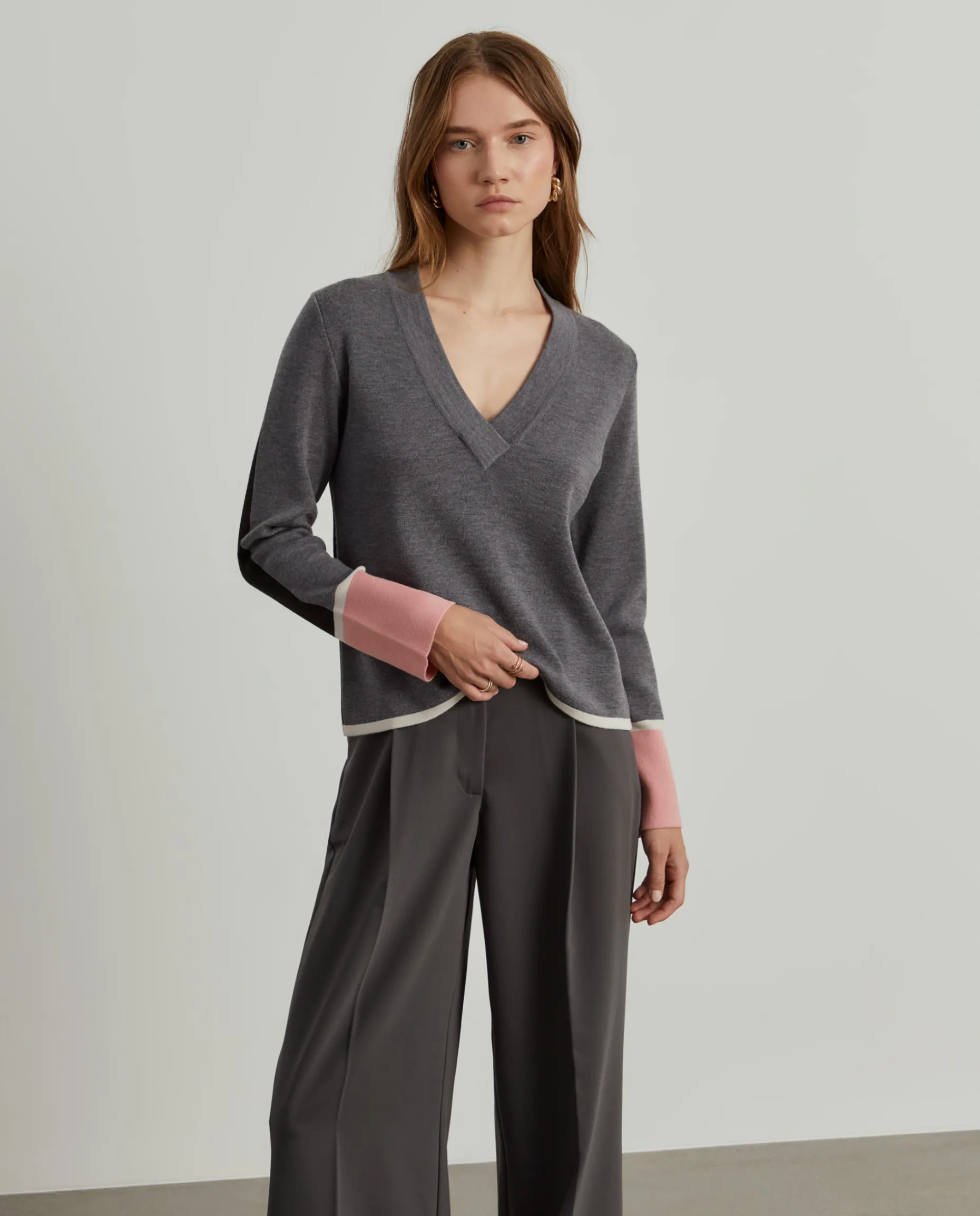 Camisola de malha color block