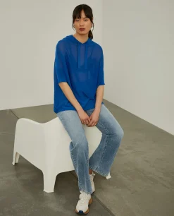 Camisola de malha com capuz