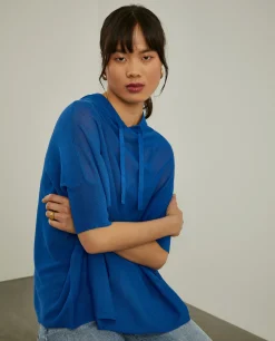 Camisola de malha com capuz