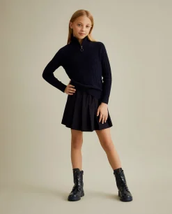 Camisola de malha com textura e fecho