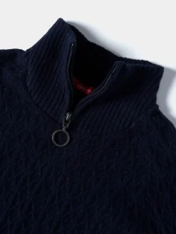 Camisola de malha com textura e fecho