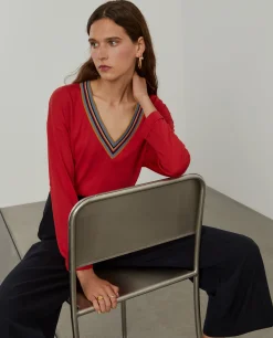 Camisola de malha em liocel e algodão com riscas