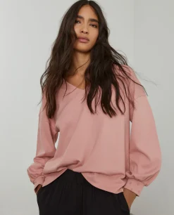 Camisola de malha mangas abalonadas