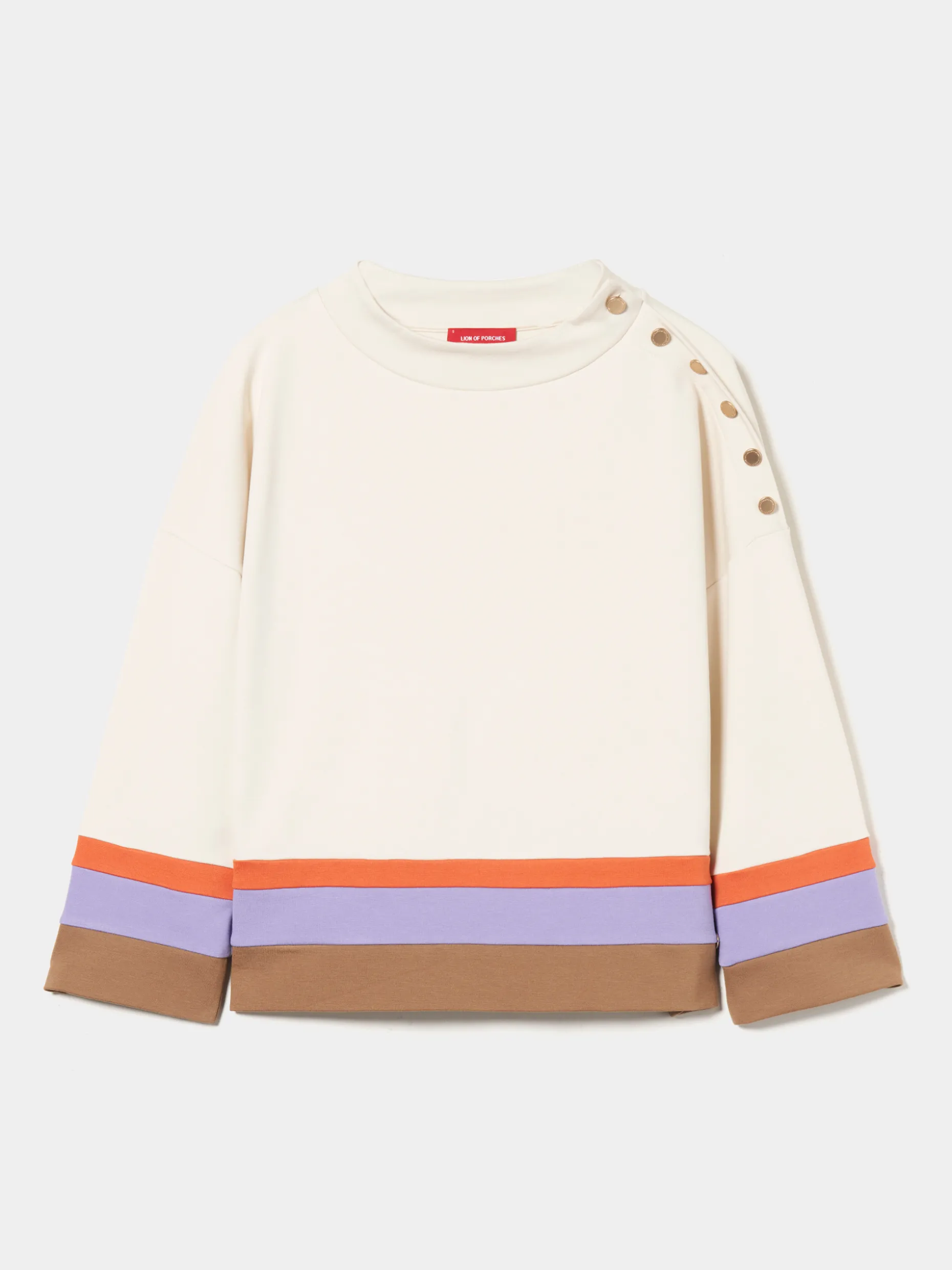 Camisola de meia gola com riscas