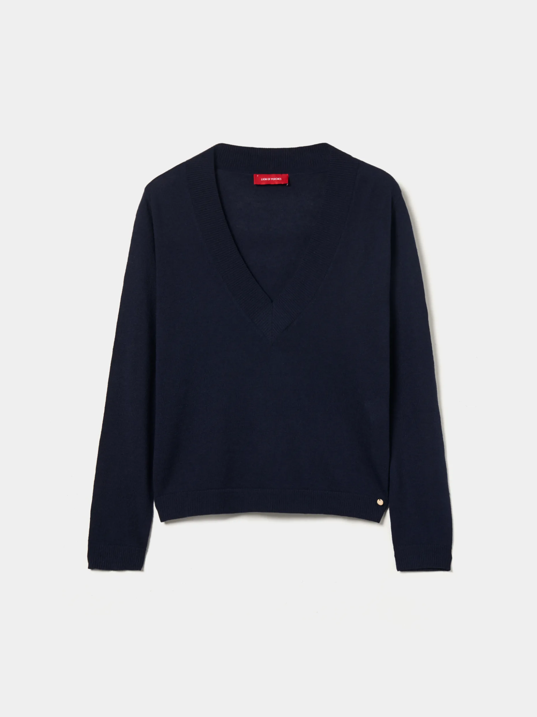 Camisola decote em V com lã