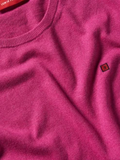 Camisola decote redondo em algodão e caxemira