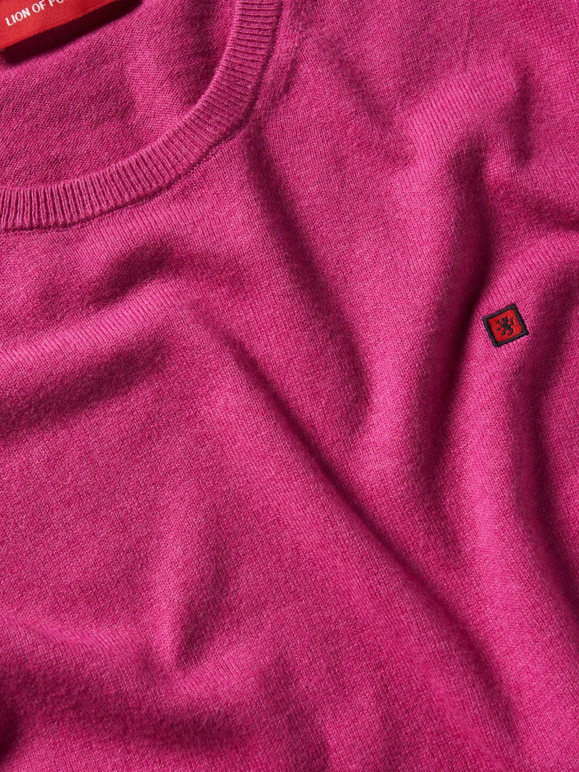 Camisola decote redondo em algodão e caxemira