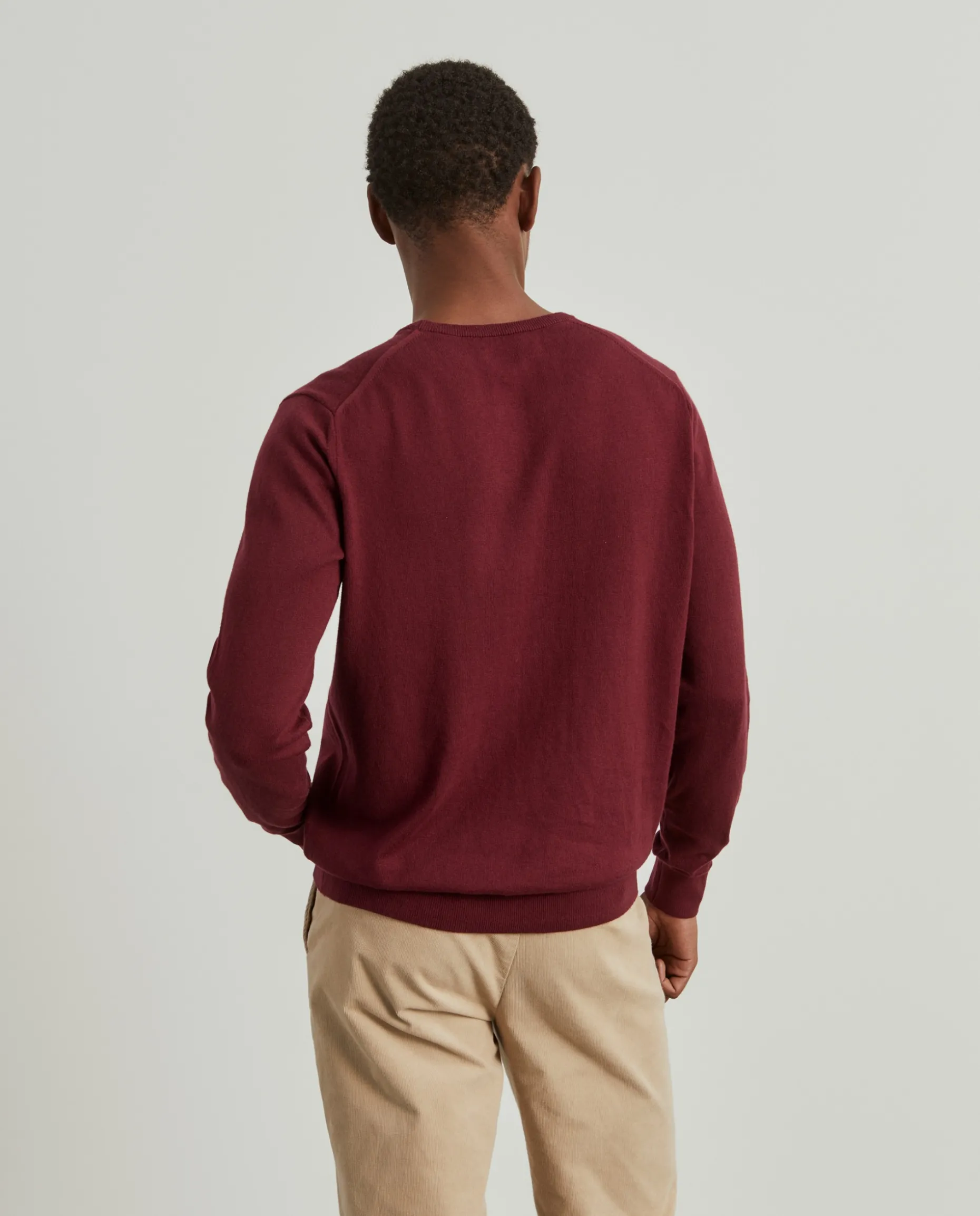 Camisola decote redondo em algodão e caxemira