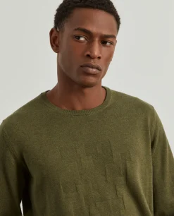 Camisola decote redondo em algodão e caxemira