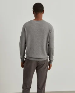 Camisola decote redondo em algodão e caxemira