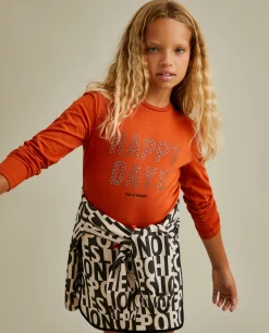 Camisola em algodão com mensagem brilhante