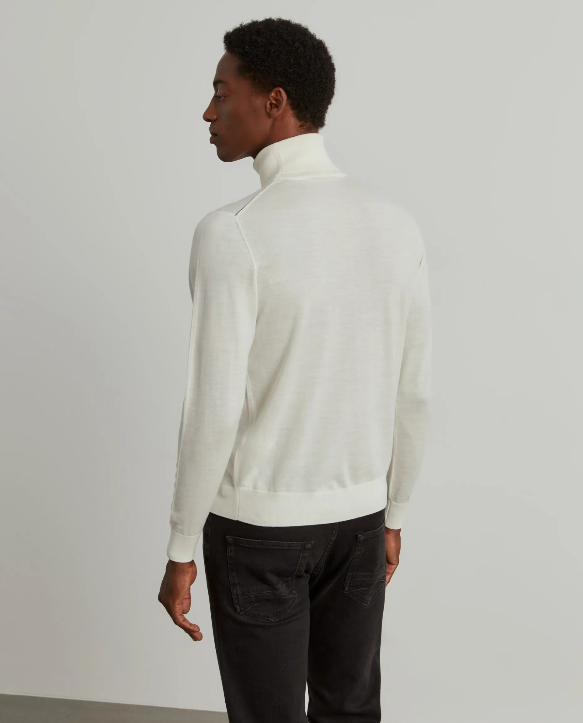 Camisola gola alta 100% lã merino