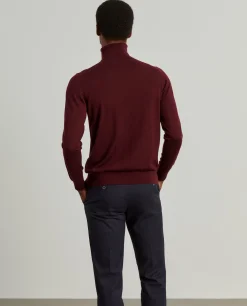 Camisola gola alta 100% lã merino