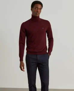 Camisola gola alta 100% lã merino