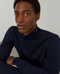 Camisola gola alta 100% lã merino