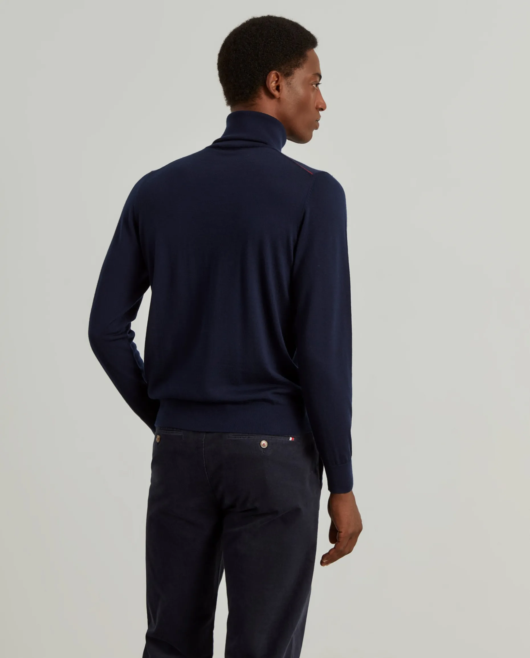 Camisola gola alta 100% lã merino