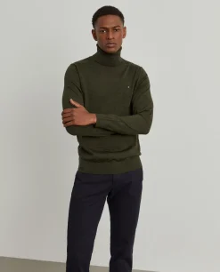 Camisola gola alta 100% lã merino