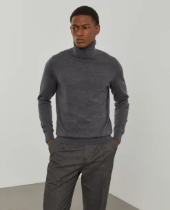 Camisola gola alta 100% lã merino