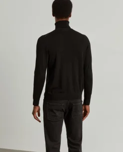 Camisola gola alta 100% lã merino