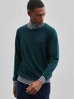 Camisola gola alta com detalhe de riscas