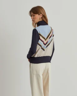 Camisola gola alta com estampado colorido