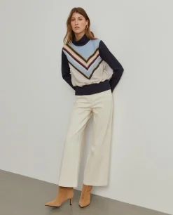 Camisola gola alta com estampado colorido