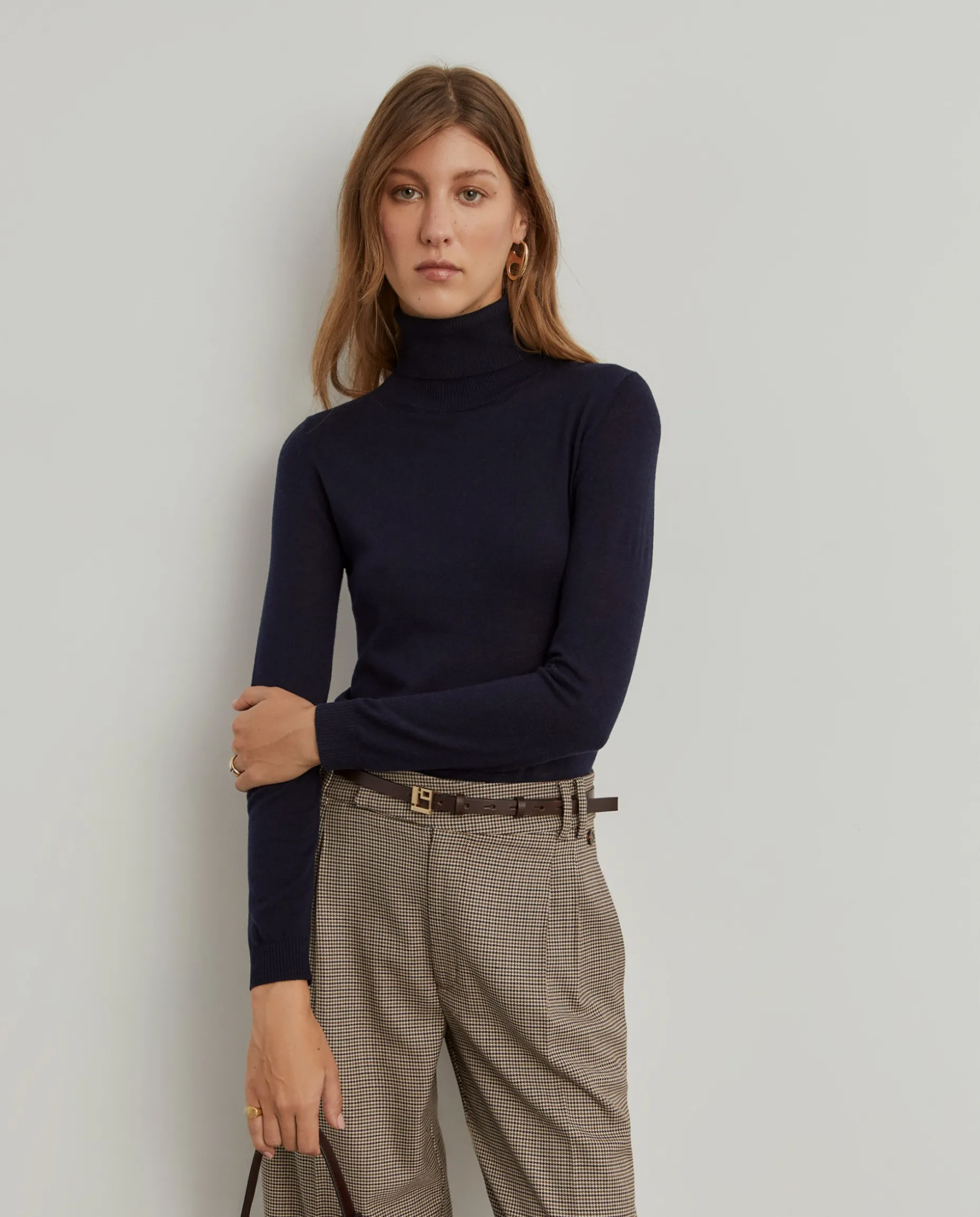 Camisola gola alta com lã