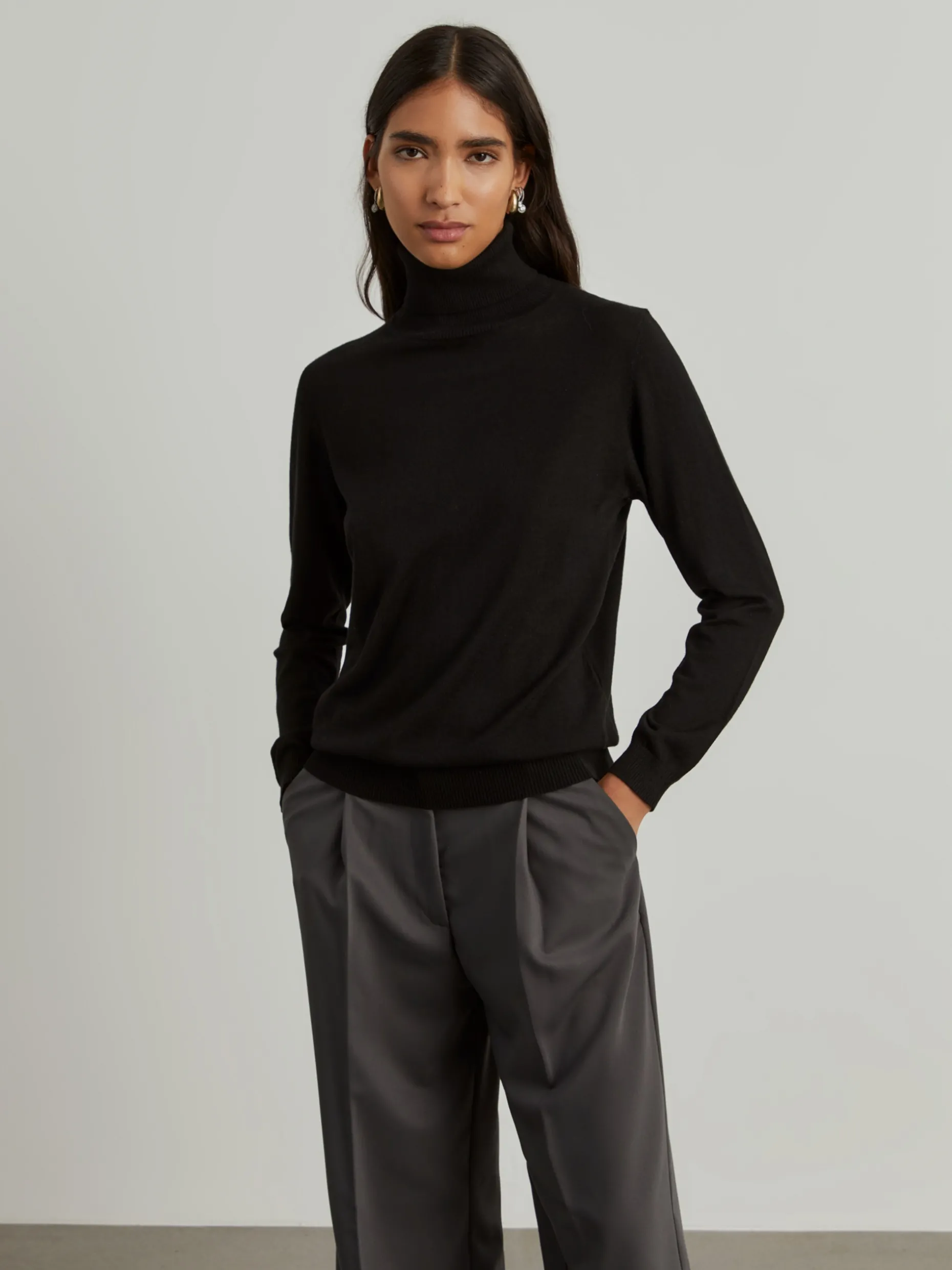 Camisola gola alta com lã