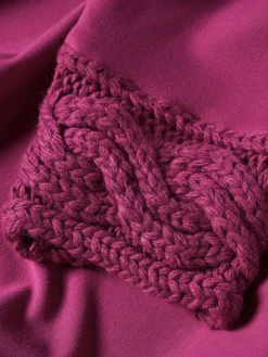 Camisola gola alta com malha tricotada