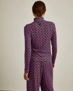 Camisola gola alta com padrão geométrico