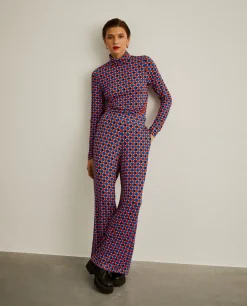 Camisola gola alta com padrão geométrico