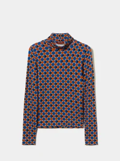 Camisola gola alta com padrão geométrico