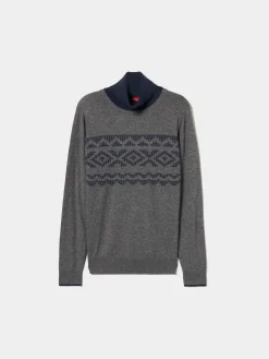 Camisola gola alta jacquard