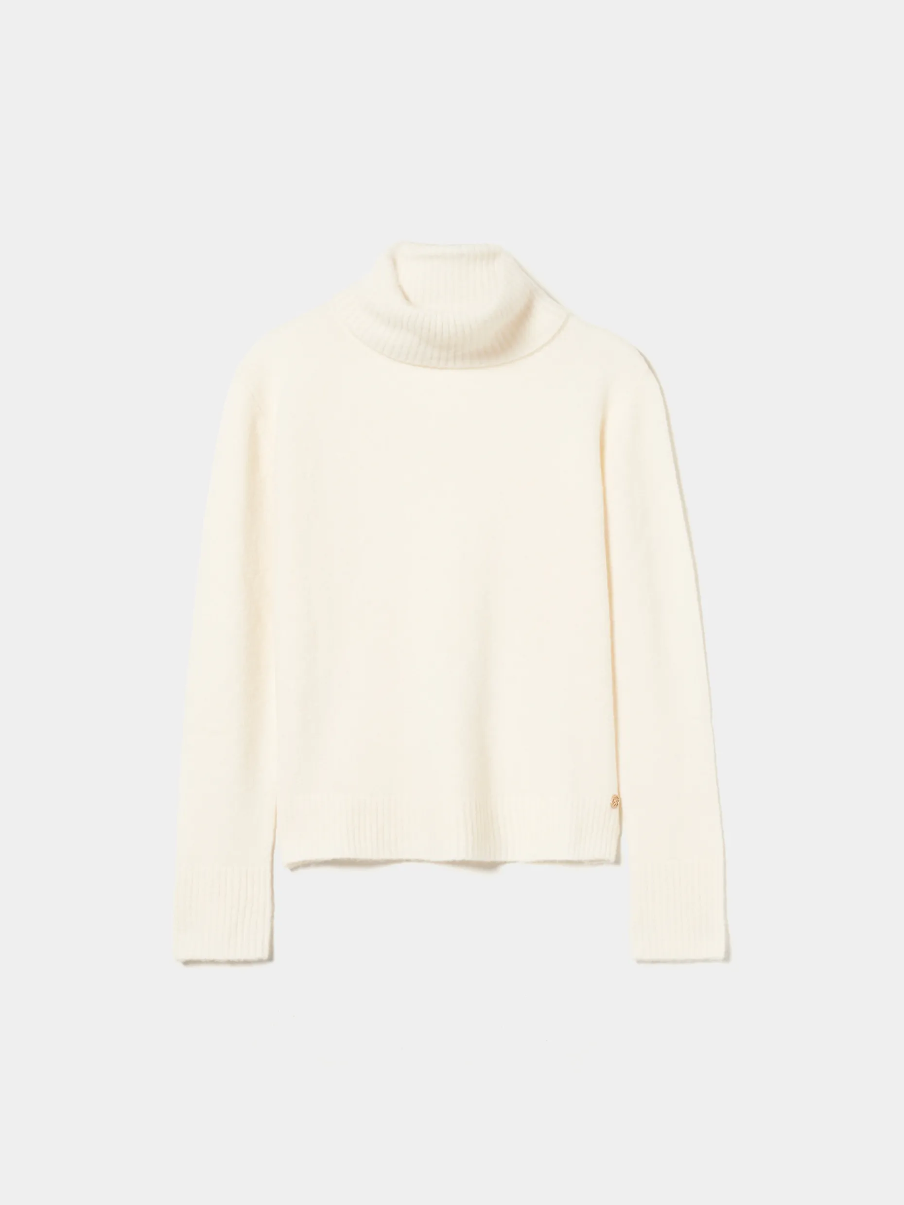 Camisola gola alta mistura de lã e alpaca