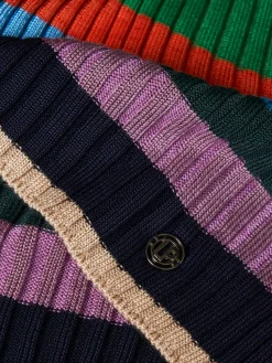 Camisola gola alta riscas multicolores