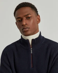 Camisola malha estruturada com fecho