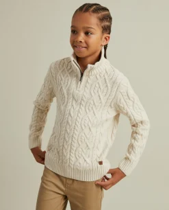 Camisola malha tricotada com fecho