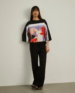 Camisola manga 3/4 com estampado