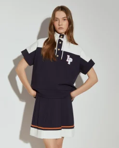 Camisola manga curta malha bicolor