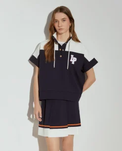 Camisola manga curta malha bicolor