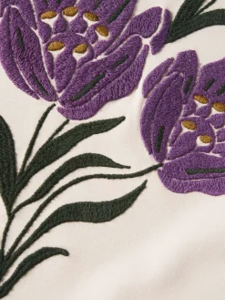 Camisola meia gola com bordado floral