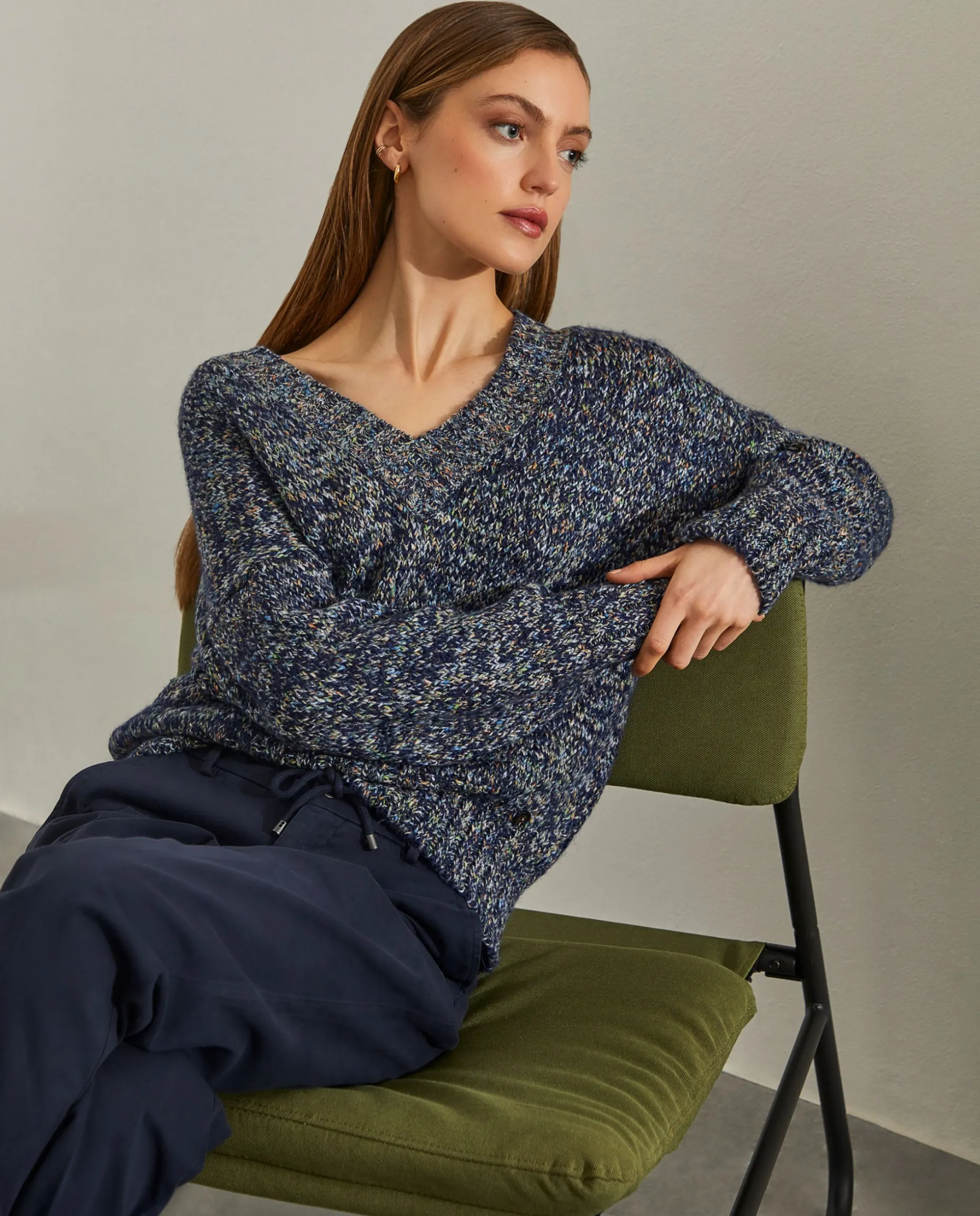 Camisola multicolor alpaca e algodão