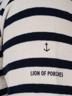 Camisola para homem bicolor com riscas e gola redonda