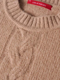 Camisola trançada com riscas