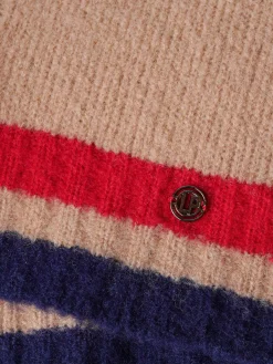 Camisola trançada com riscas