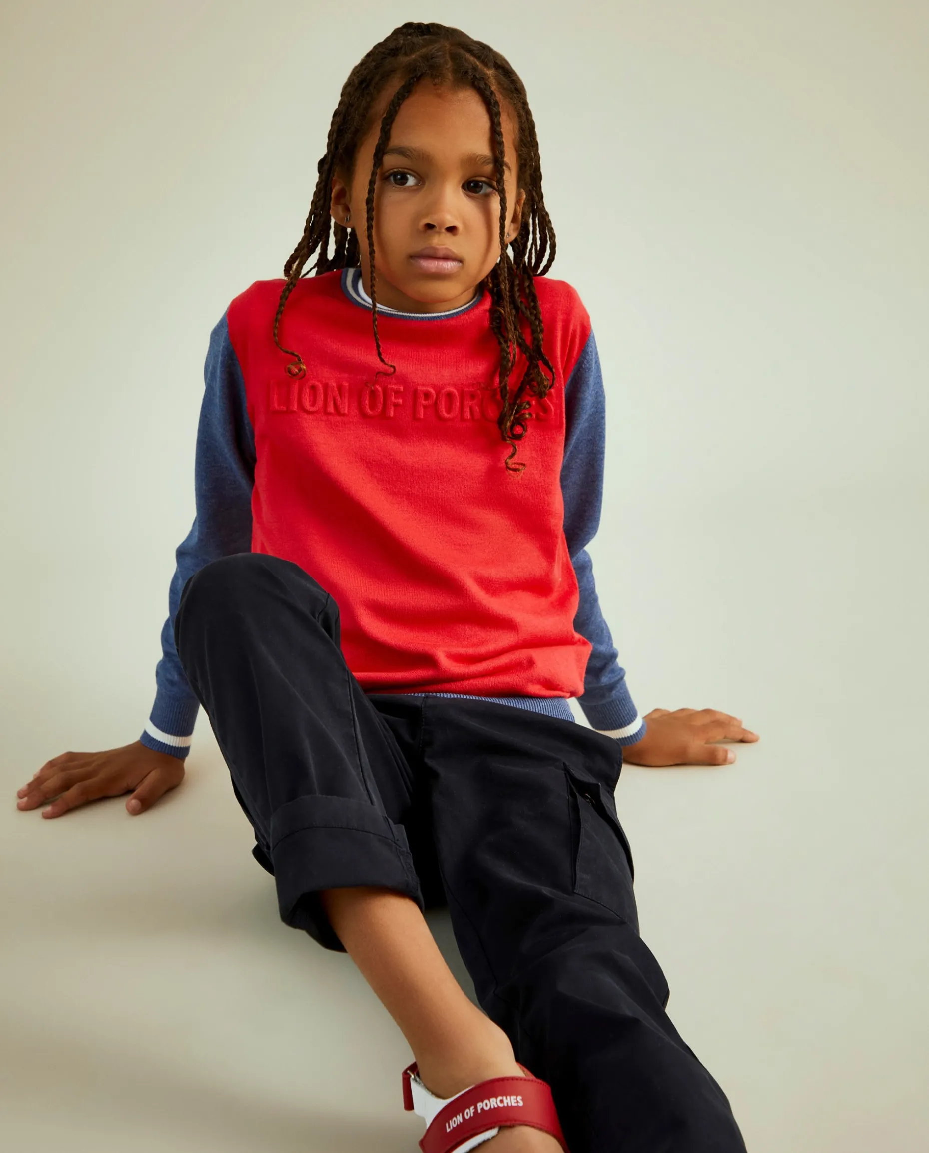 Camisola tricolor com logotipo